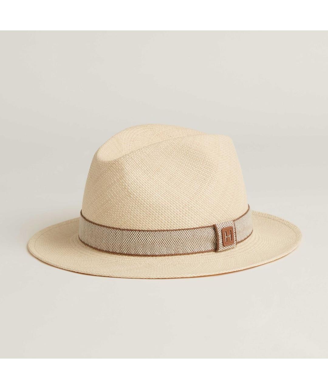HERMES Бежевая соломенная шляпа, фото 7