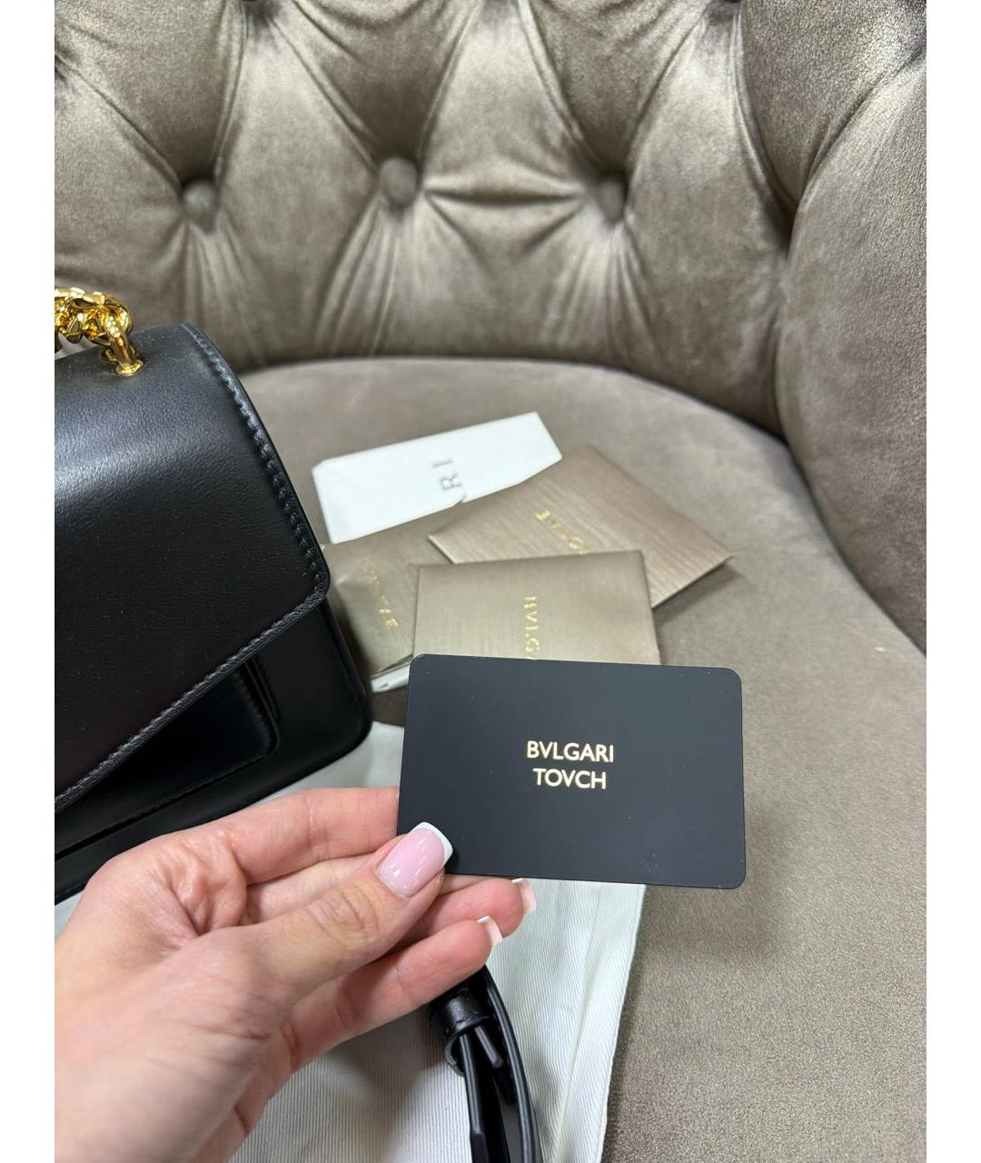 BVLGARI Черная кожаная сумка через плечо, фото 7
