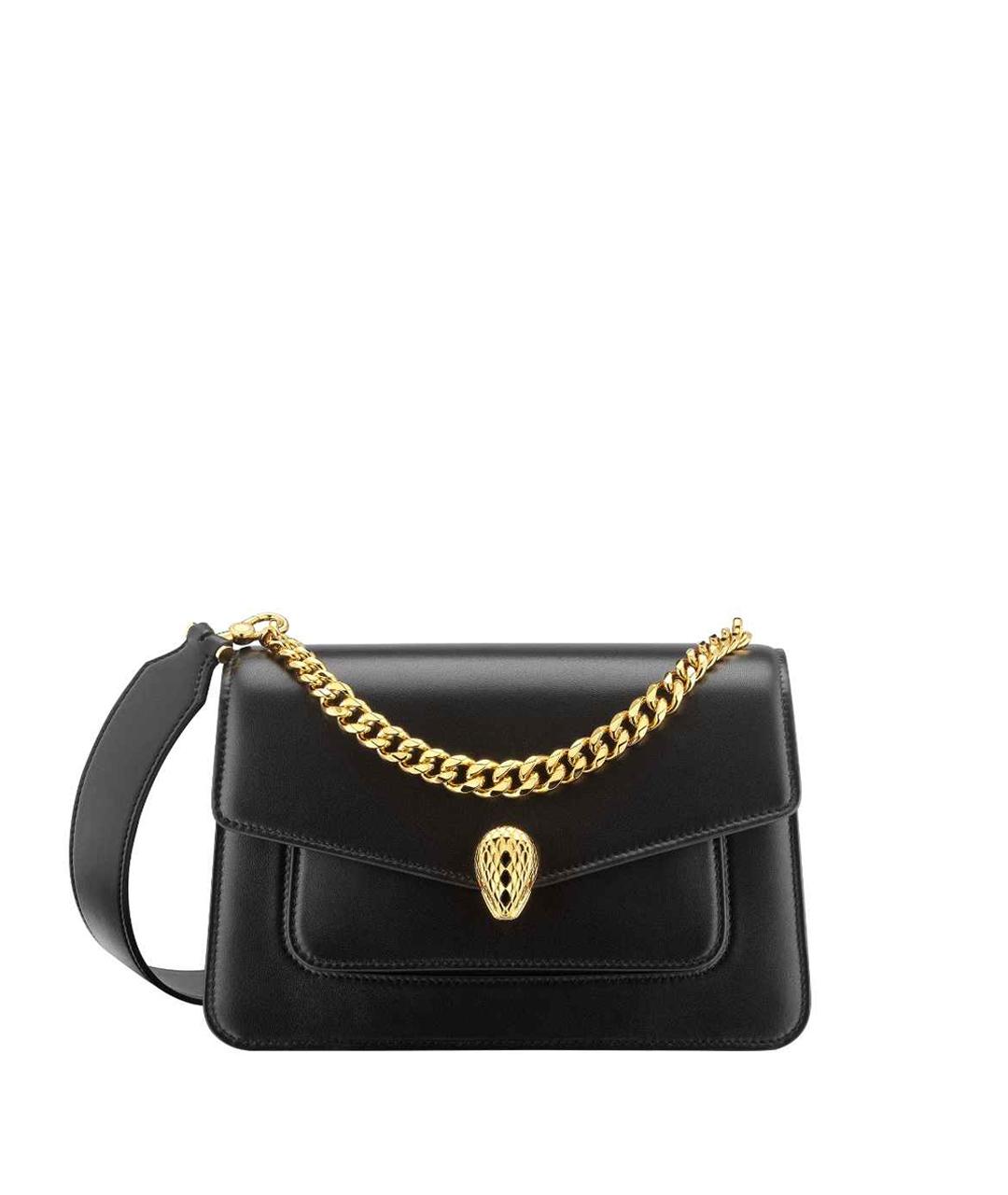 BVLGARI Черная кожаная сумка через плечо, фото 1