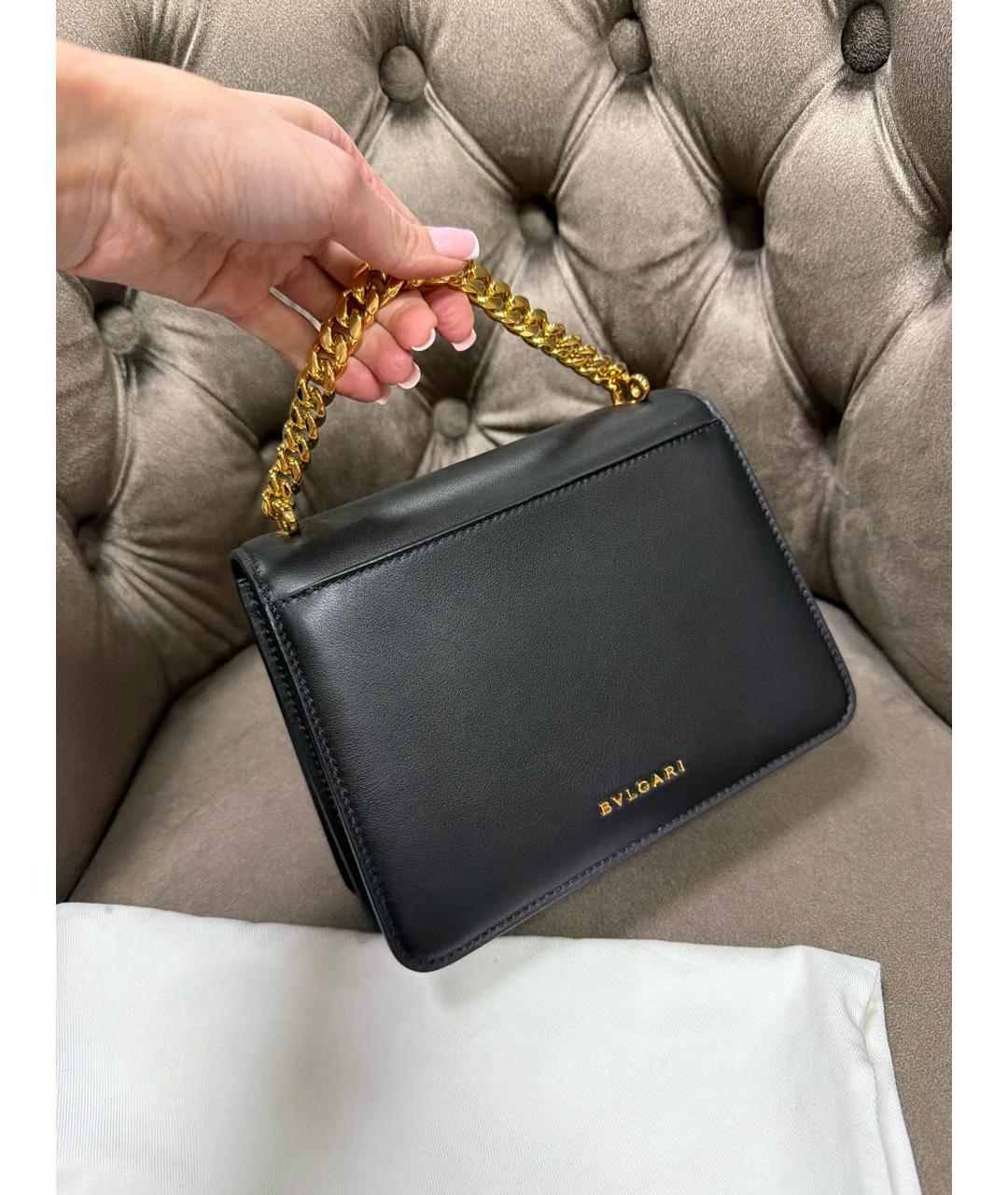 BVLGARI Черная кожаная сумка через плечо, фото 6