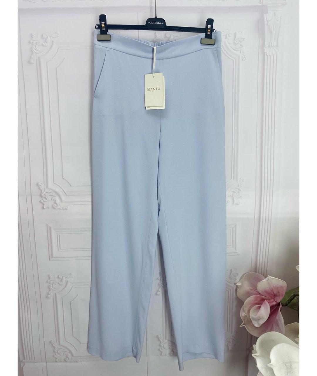 MANTU Голубые ацетатные брюки широкие, фото 5