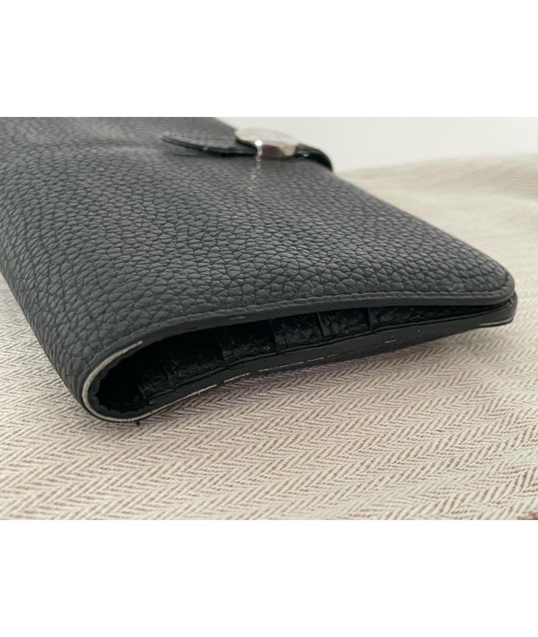 HERMES Черный кожаный кошелек, фото 5
