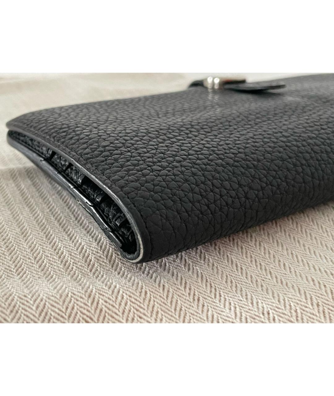 HERMES Черный кожаный кошелек, фото 8