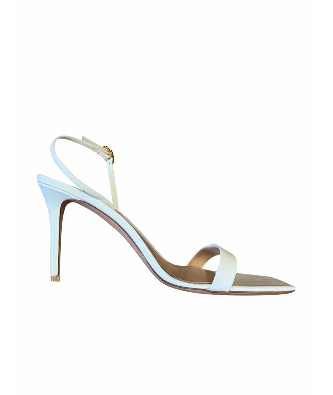 GIANVITO ROSSI Белые босоножки из лакированной кожи, фото 1