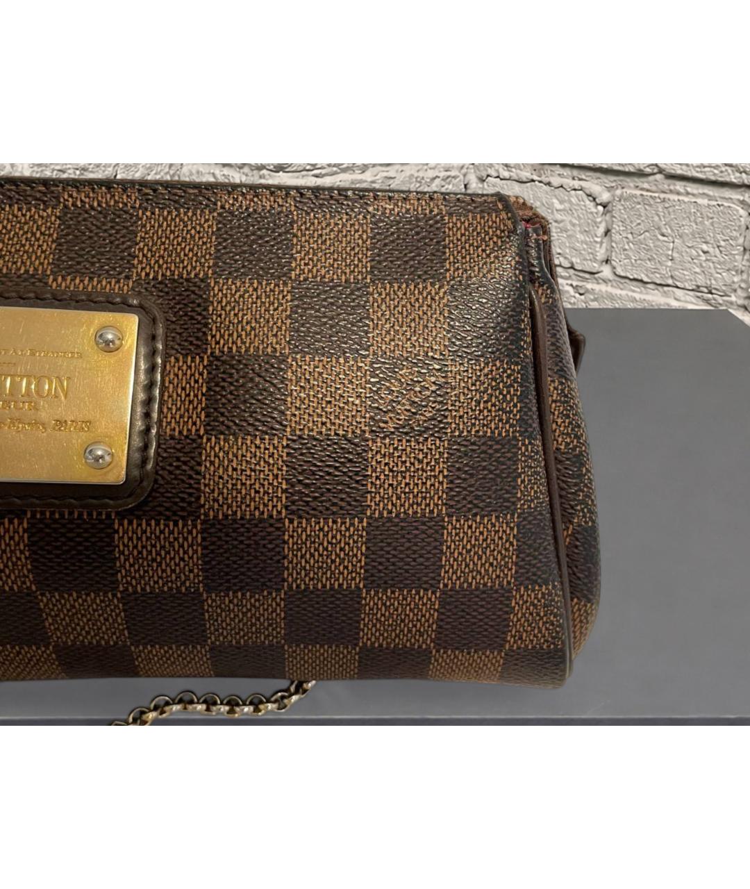 LOUIS VUITTON Коричневая кожаная сумка через плечо, фото 6