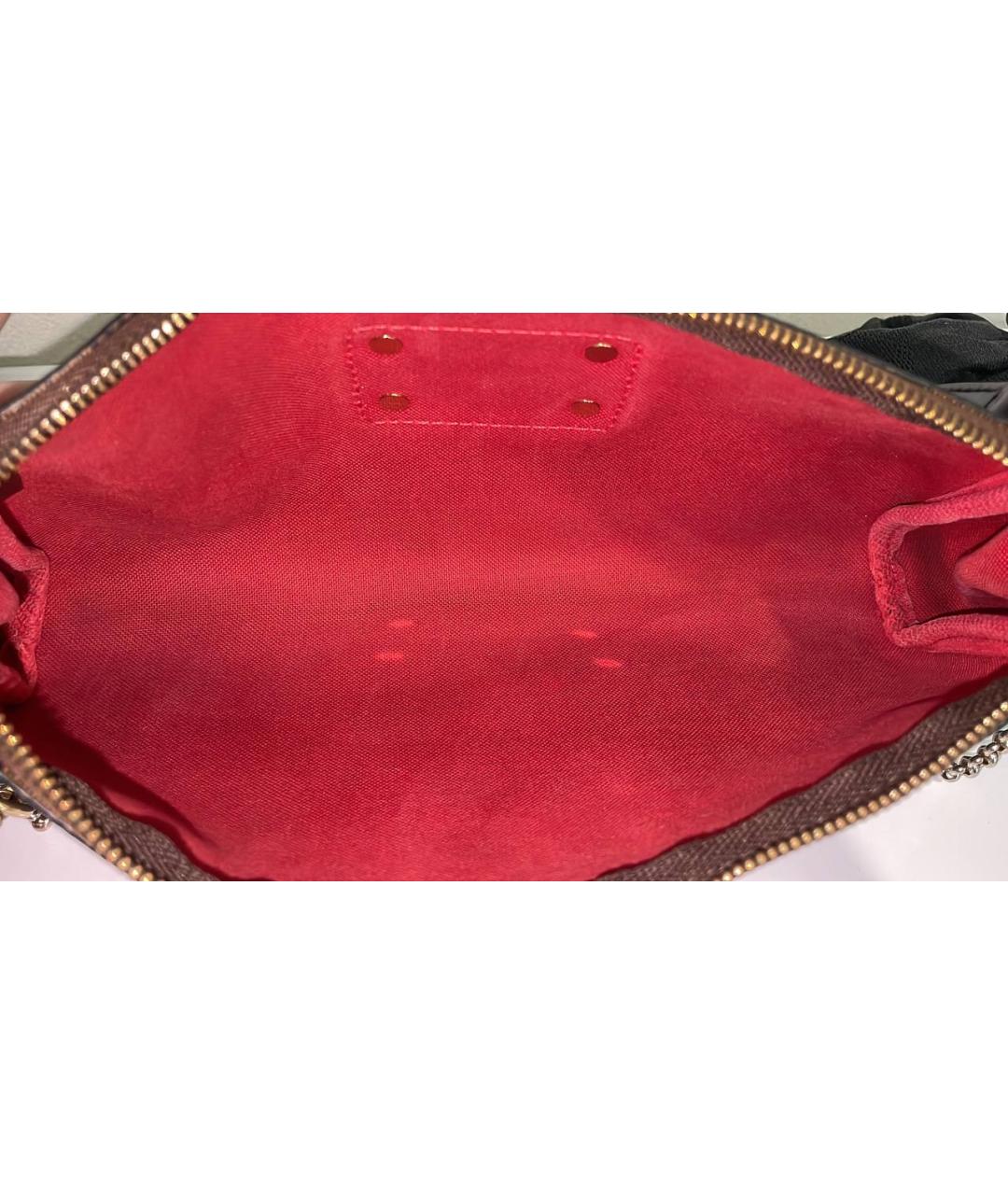 LOUIS VUITTON Коричневая кожаная сумка через плечо, фото 9