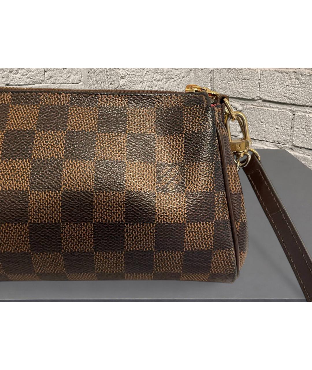 LOUIS VUITTON Коричневая кожаная сумка через плечо, фото 8