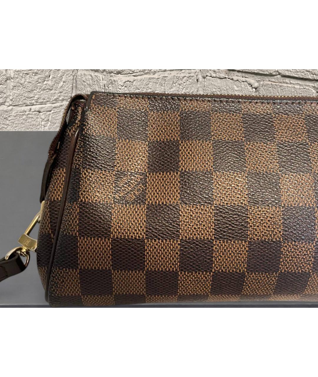 LOUIS VUITTON Коричневая кожаная сумка через плечо, фото 7