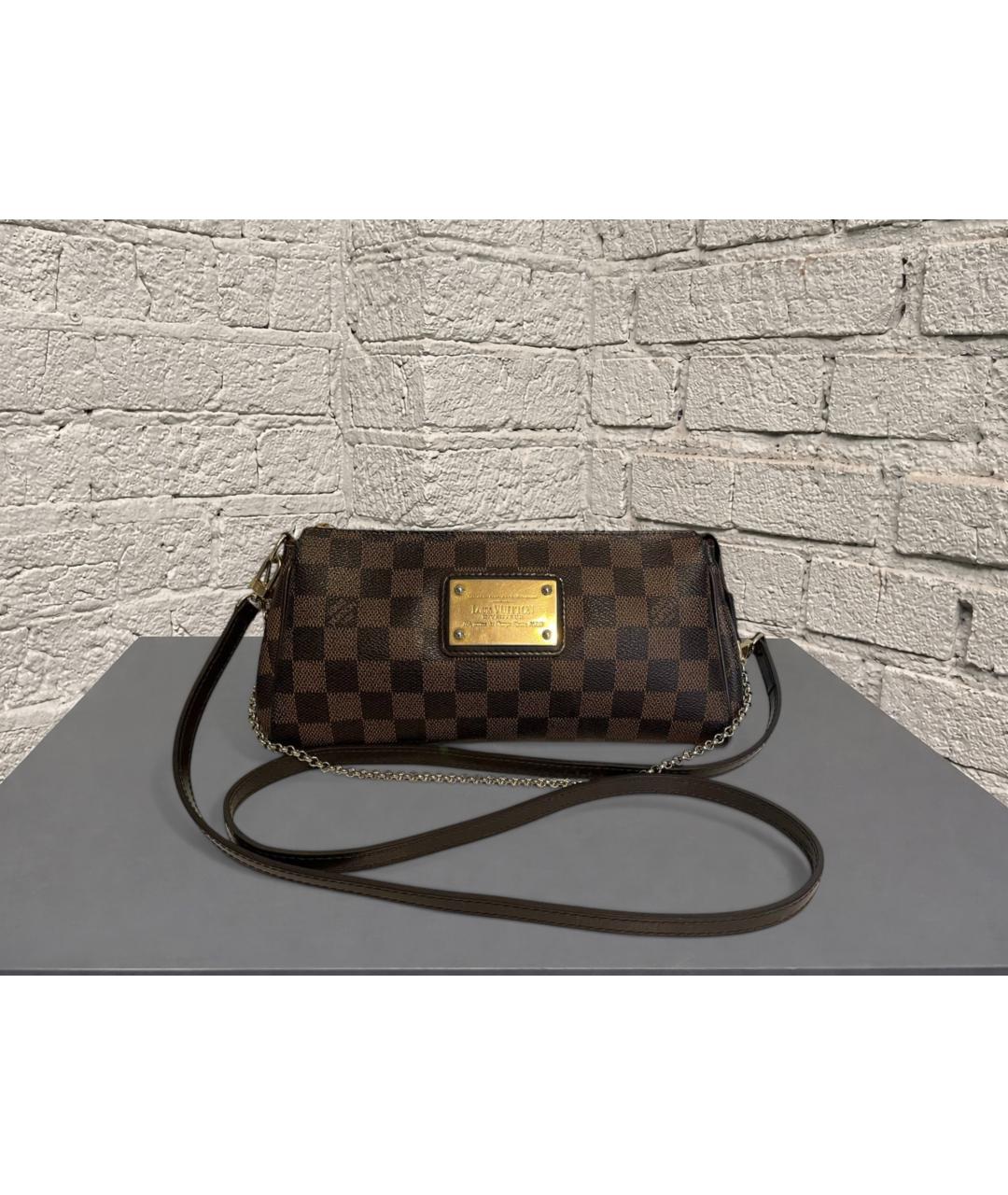 LOUIS VUITTON Коричневая кожаная сумка через плечо, фото 10