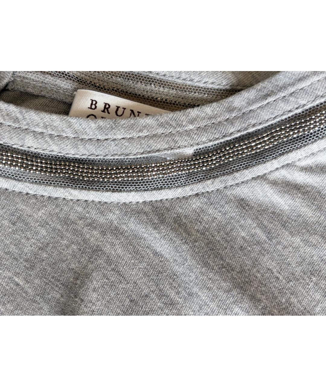 BRUNELLO CUCINELLI Серый хлопковый детская футболка / топ, фото 4