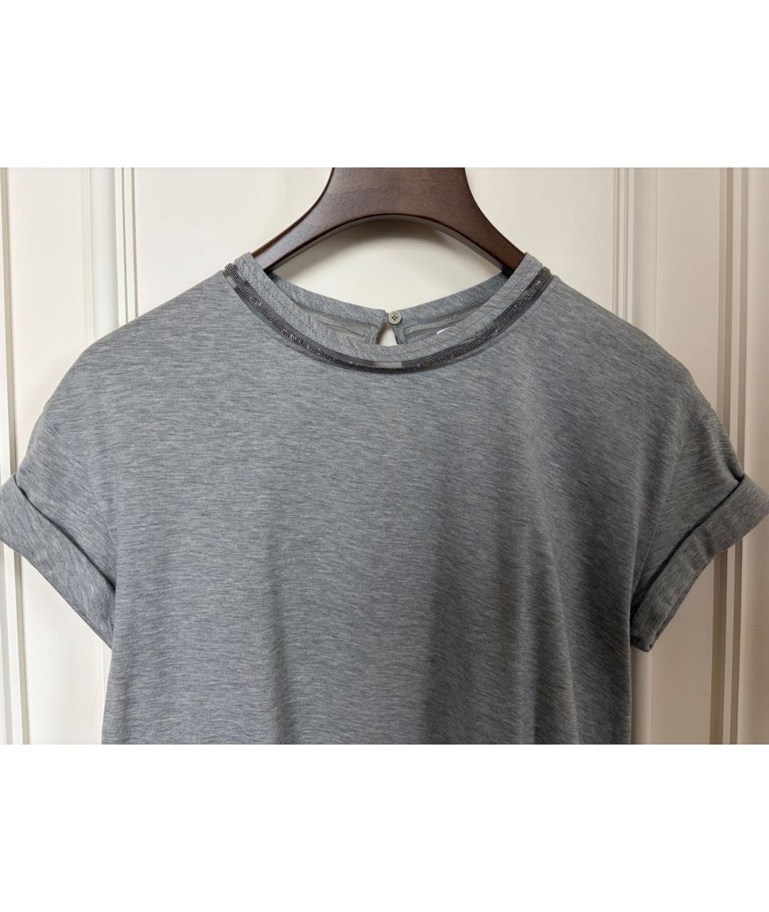 BRUNELLO CUCINELLI Серый хлопковый детская футболка / топ, фото 3