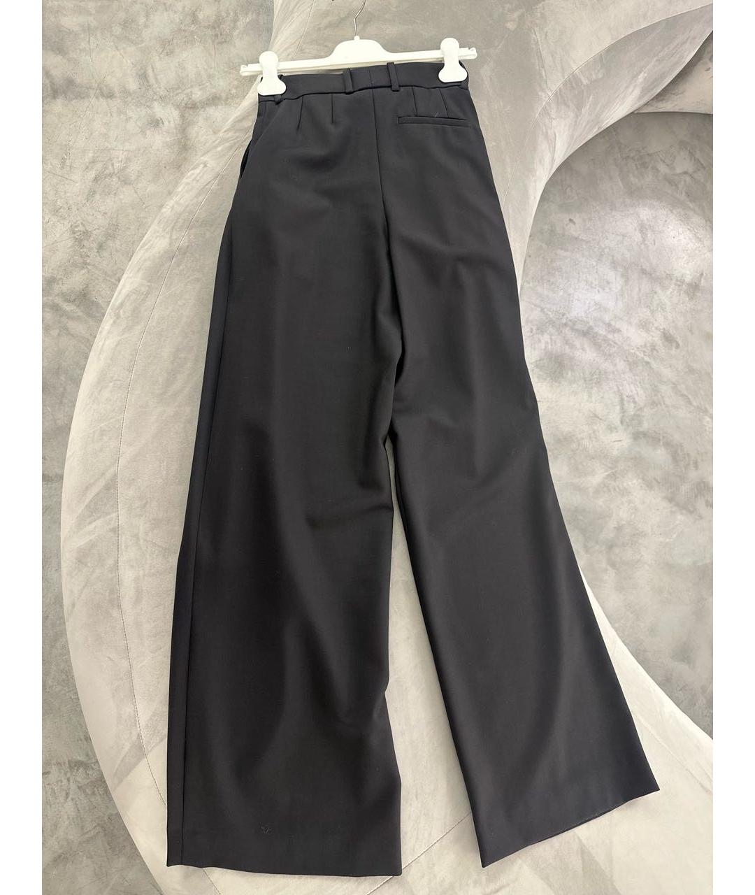 NINA RICCI Черные шерстяные брюки широкие, фото 3