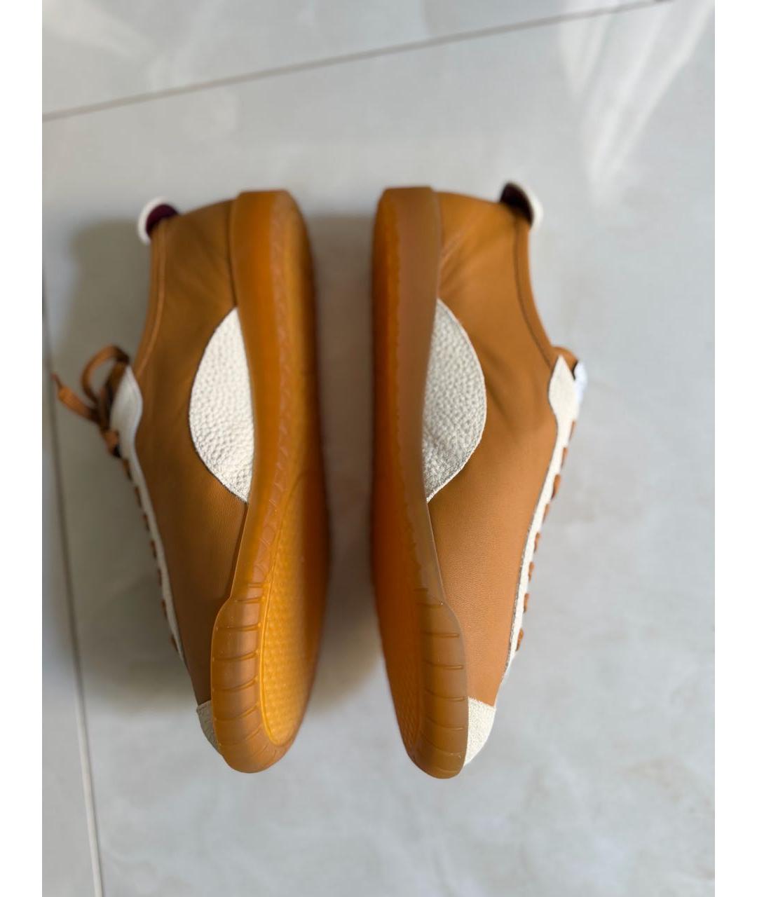 CHANEL Коричневые кожаные кеды, фото 3