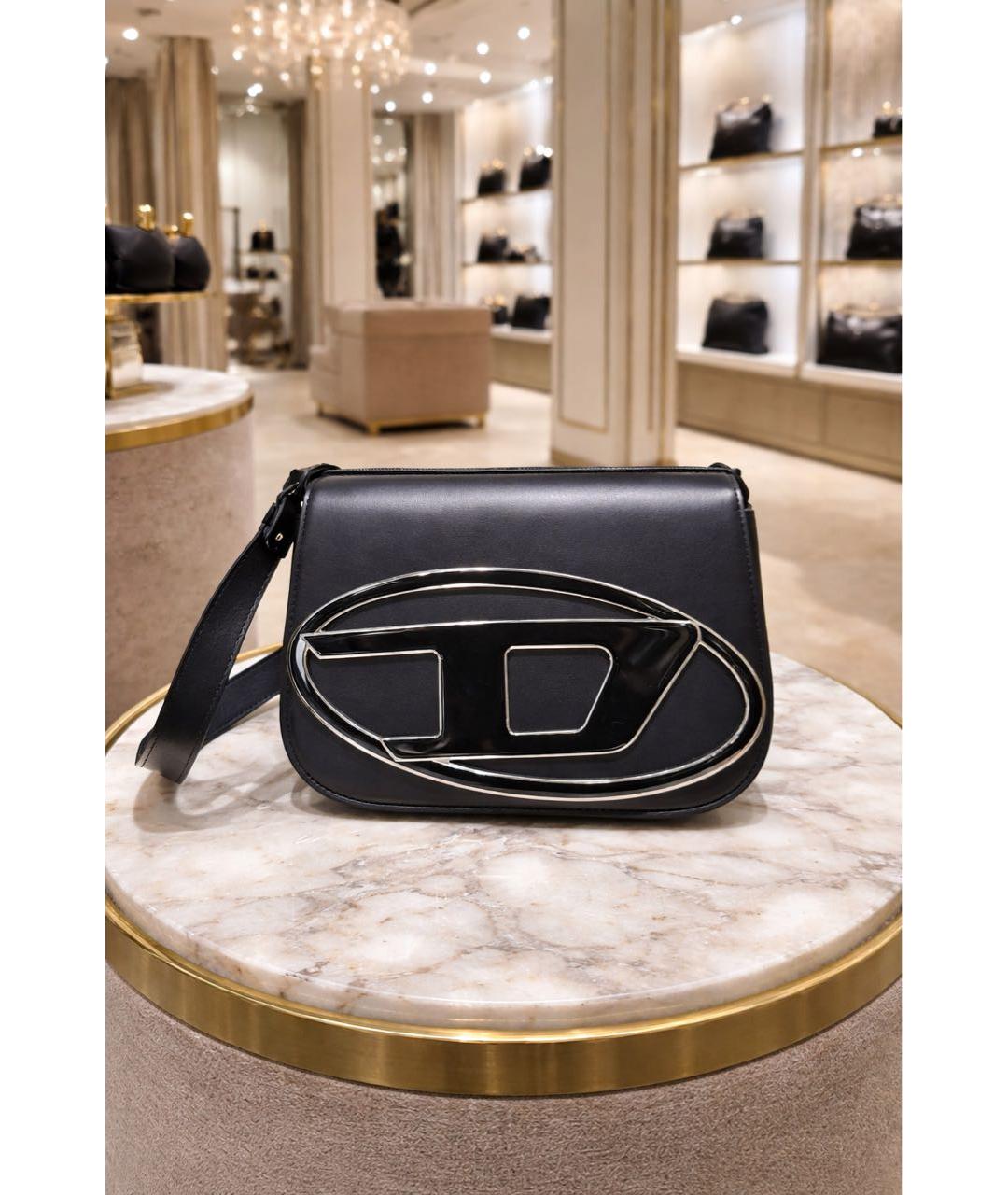 DIESEL Черная кожаная сумка с короткими ручками, фото 9
