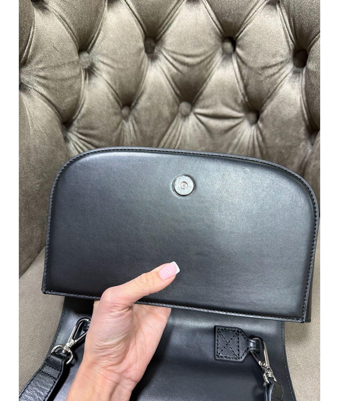 DIESEL Черная кожаная сумка с короткими ручками, фото 6