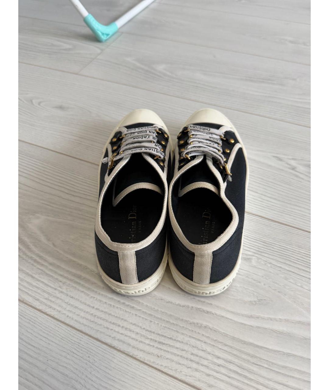 CHRISTIAN DIOR Черные текстильные кеды, фото 3
