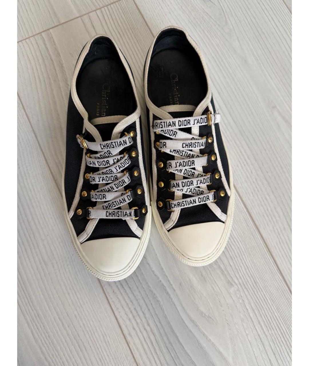 CHRISTIAN DIOR Черные текстильные кеды, фото 2