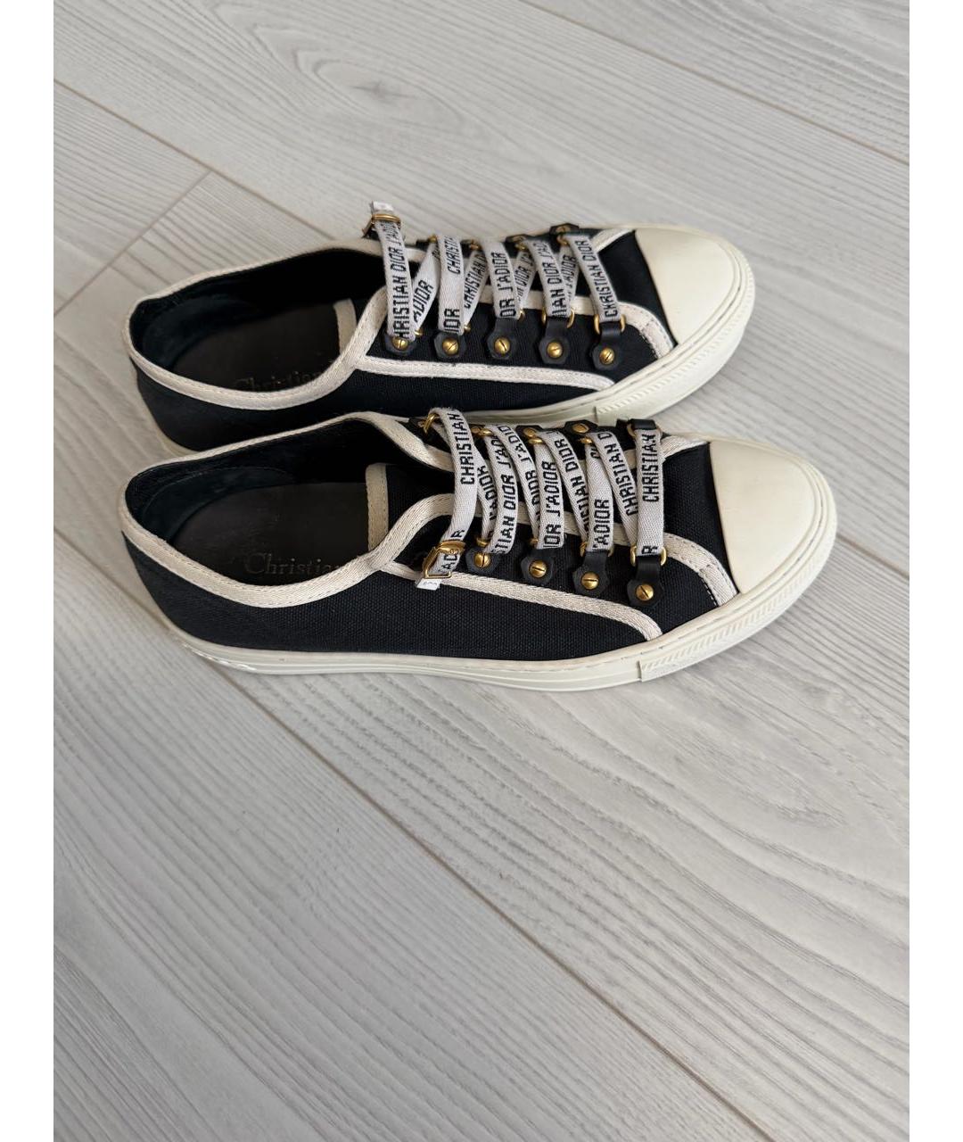 CHRISTIAN DIOR Черные текстильные кеды, фото 5