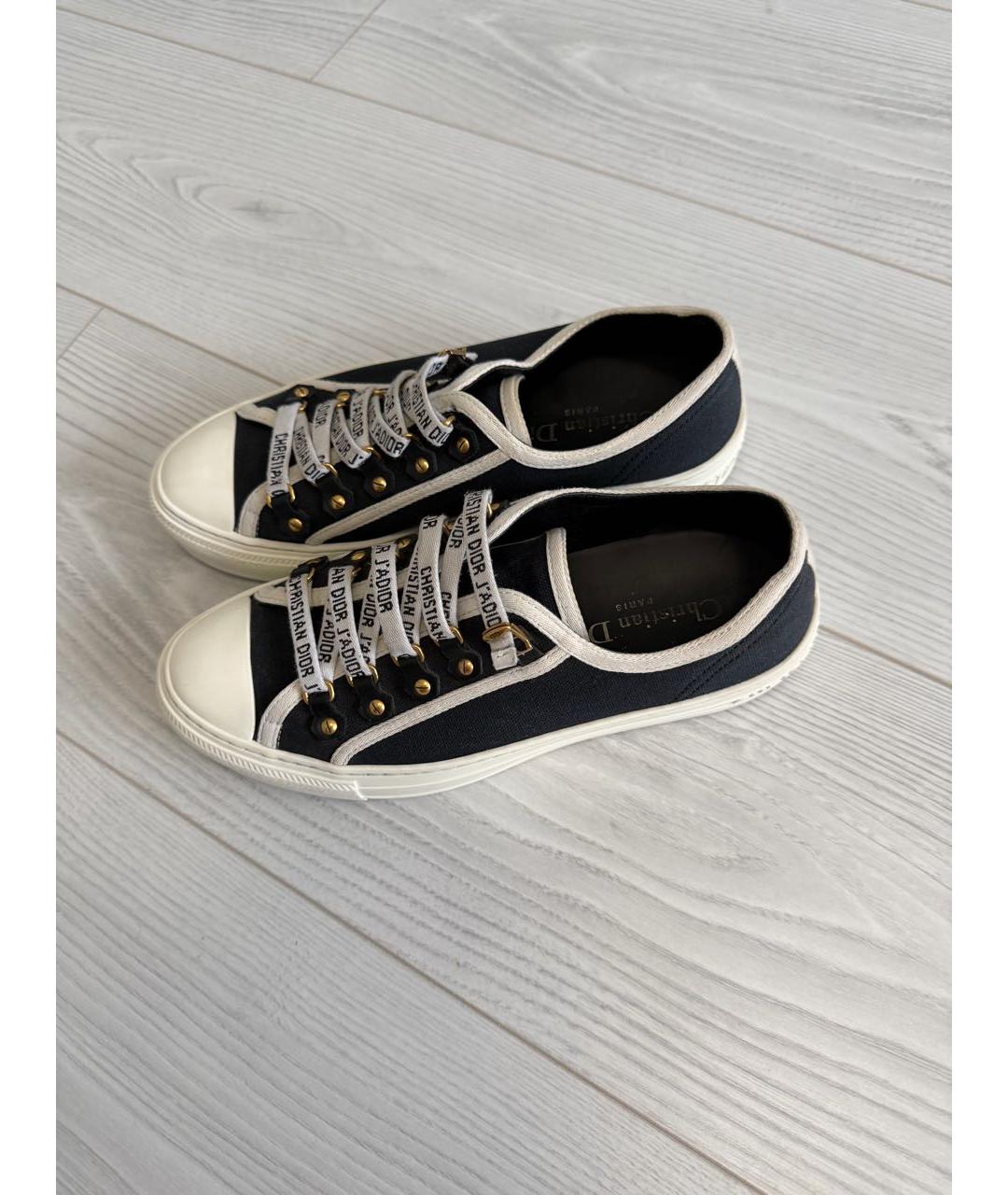 CHRISTIAN DIOR Черные текстильные кеды, фото 4