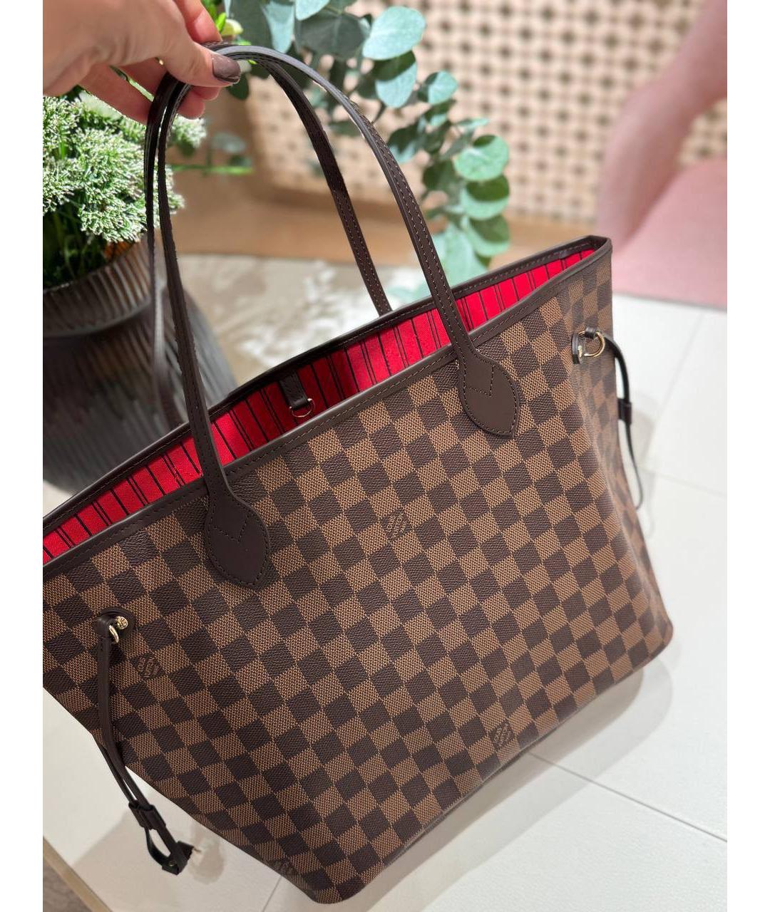 LOUIS VUITTON Коричневая кожаная сумка тоут, фото 4