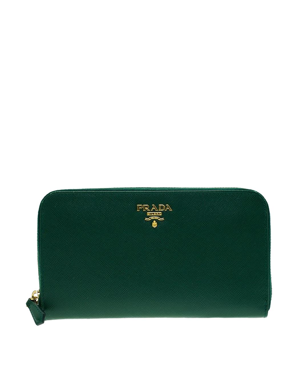 PRADA Зеленый кожаный кошелек, фото 1