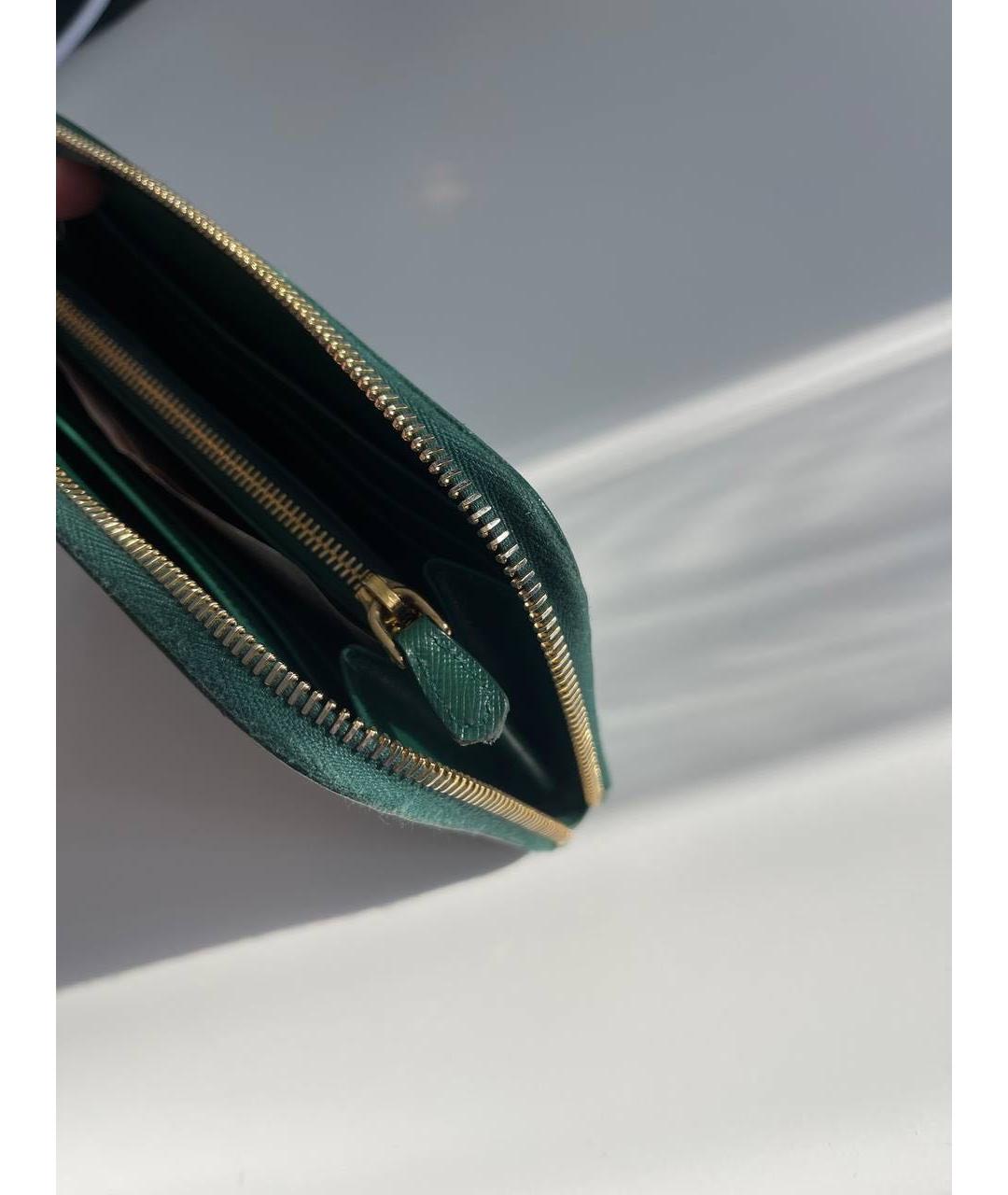 PRADA Зеленый кожаный кошелек, фото 3