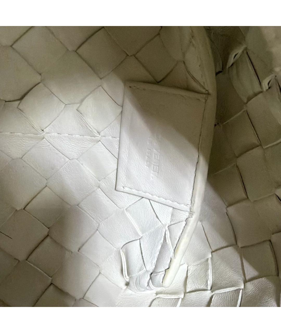 BOTTEGA VENETA Белая кожаная сумка через плечо, фото 8