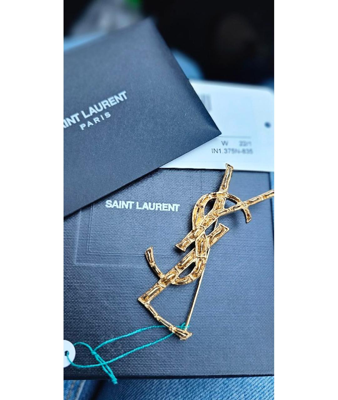 SAINT LAURENT Золотая латунная булавка / брошь, фото 5