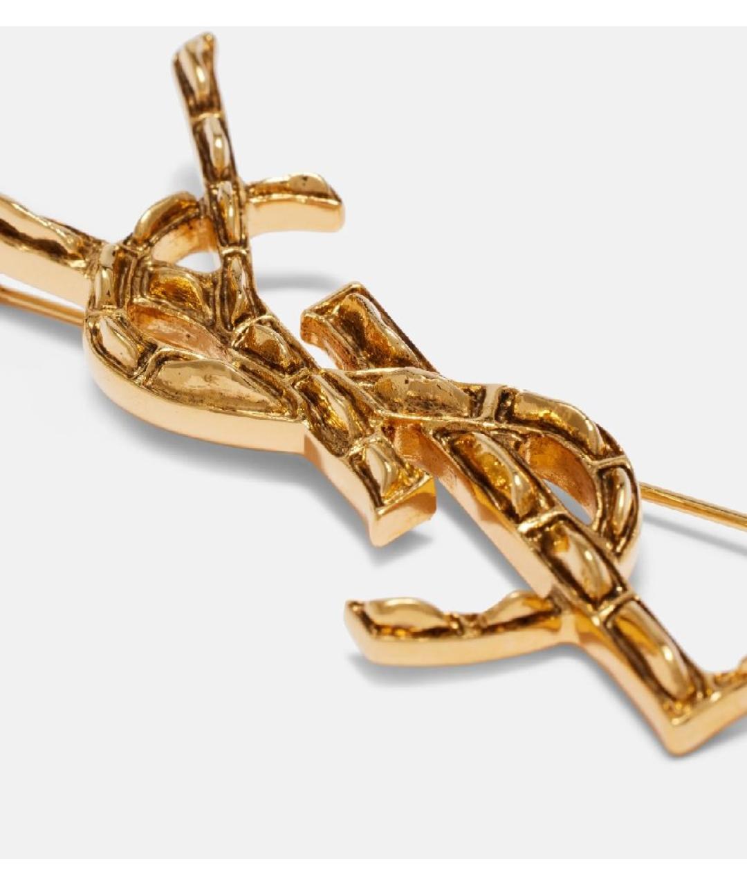 SAINT LAURENT Золотая латунная булавка / брошь, фото 2