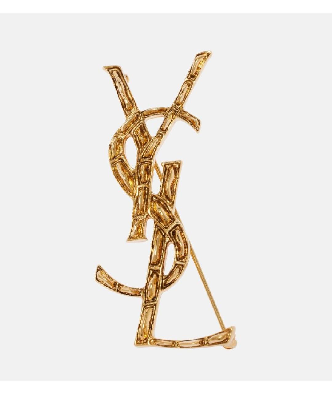 SAINT LAURENT Золотая латунная булавка / брошь, фото 9