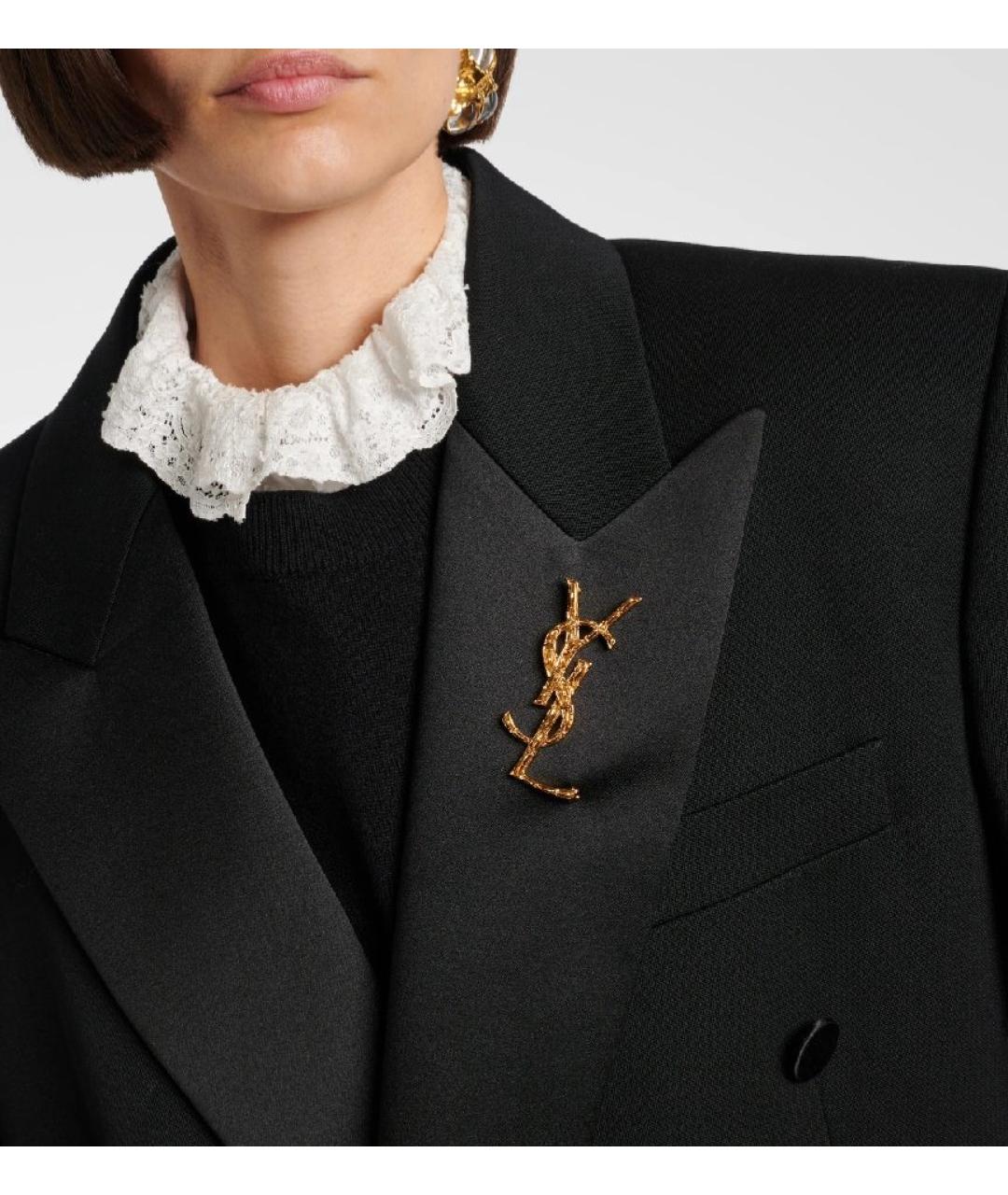 SAINT LAURENT Золотая латунная булавка / брошь, фото 8