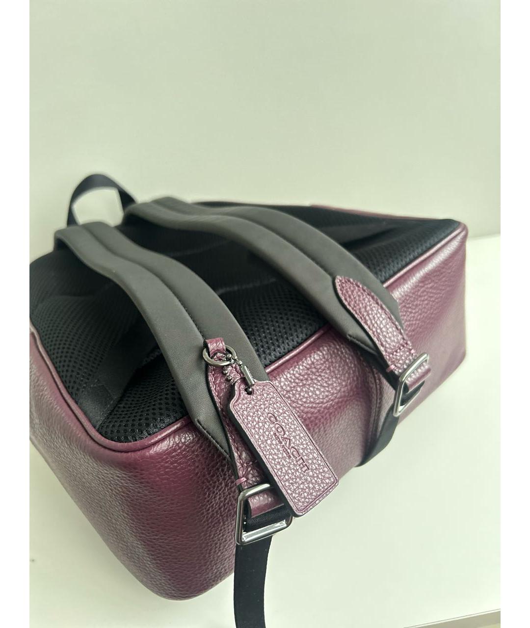 COACH Фиолетовый кожаный рюкзак, фото 6
