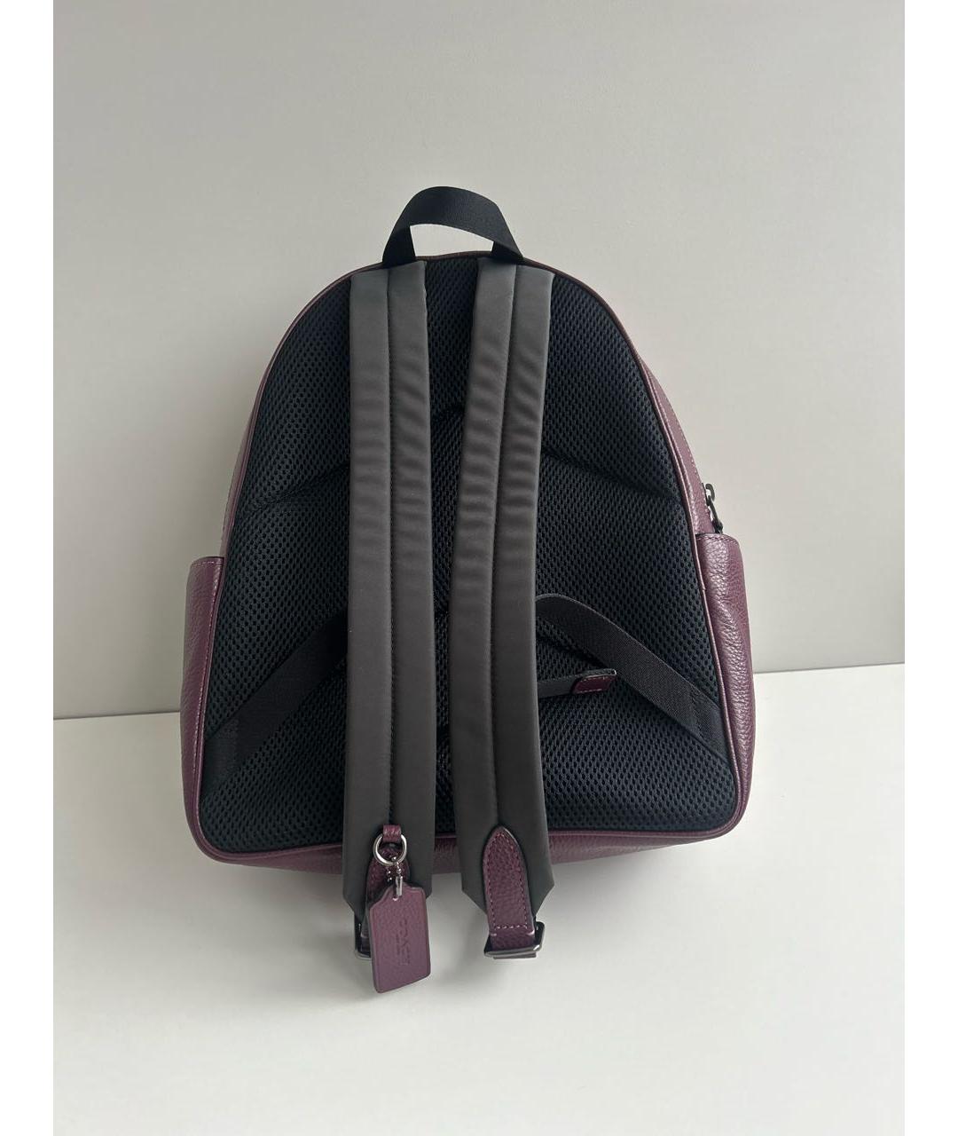 COACH Фиолетовый кожаный рюкзак, фото 3