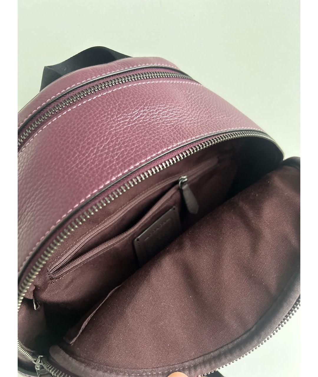 COACH Фиолетовый кожаный рюкзак, фото 4