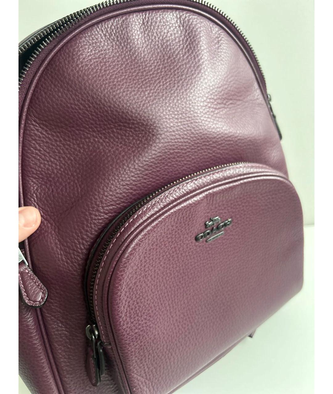 COACH Фиолетовый кожаный рюкзак, фото 5