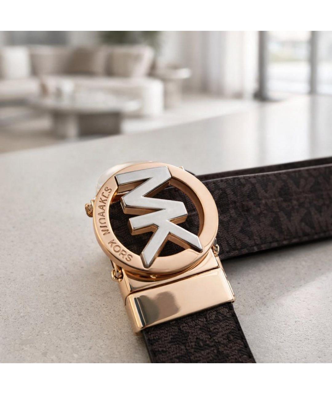 MICHAEL KORS Коричневый кожаный ремень, фото 4