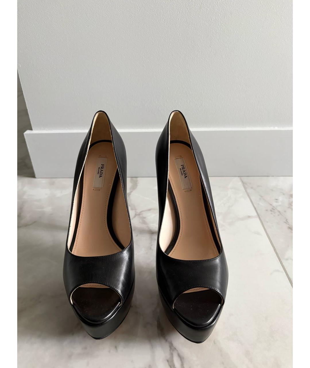 PRADA Черные кожаные туфли, фото 2