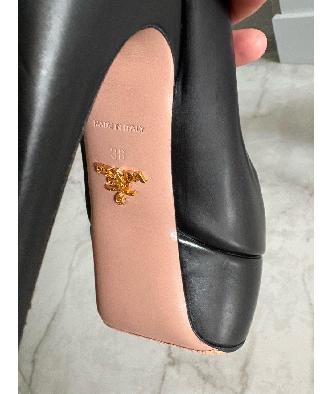 PRADA Черные кожаные туфли, фото 4