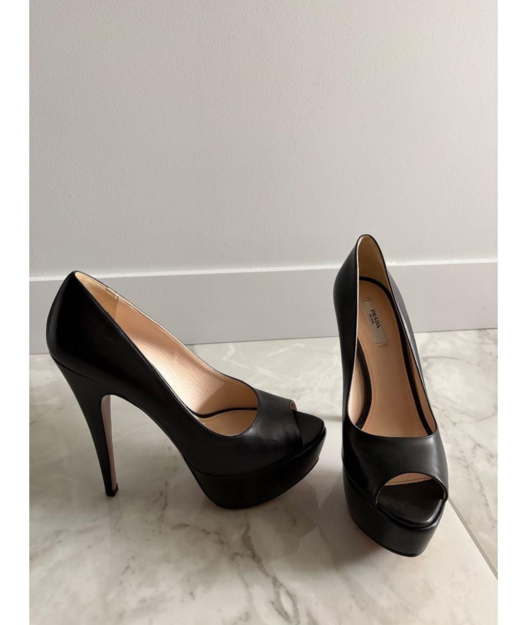 PRADA Черные кожаные туфли, фото 5