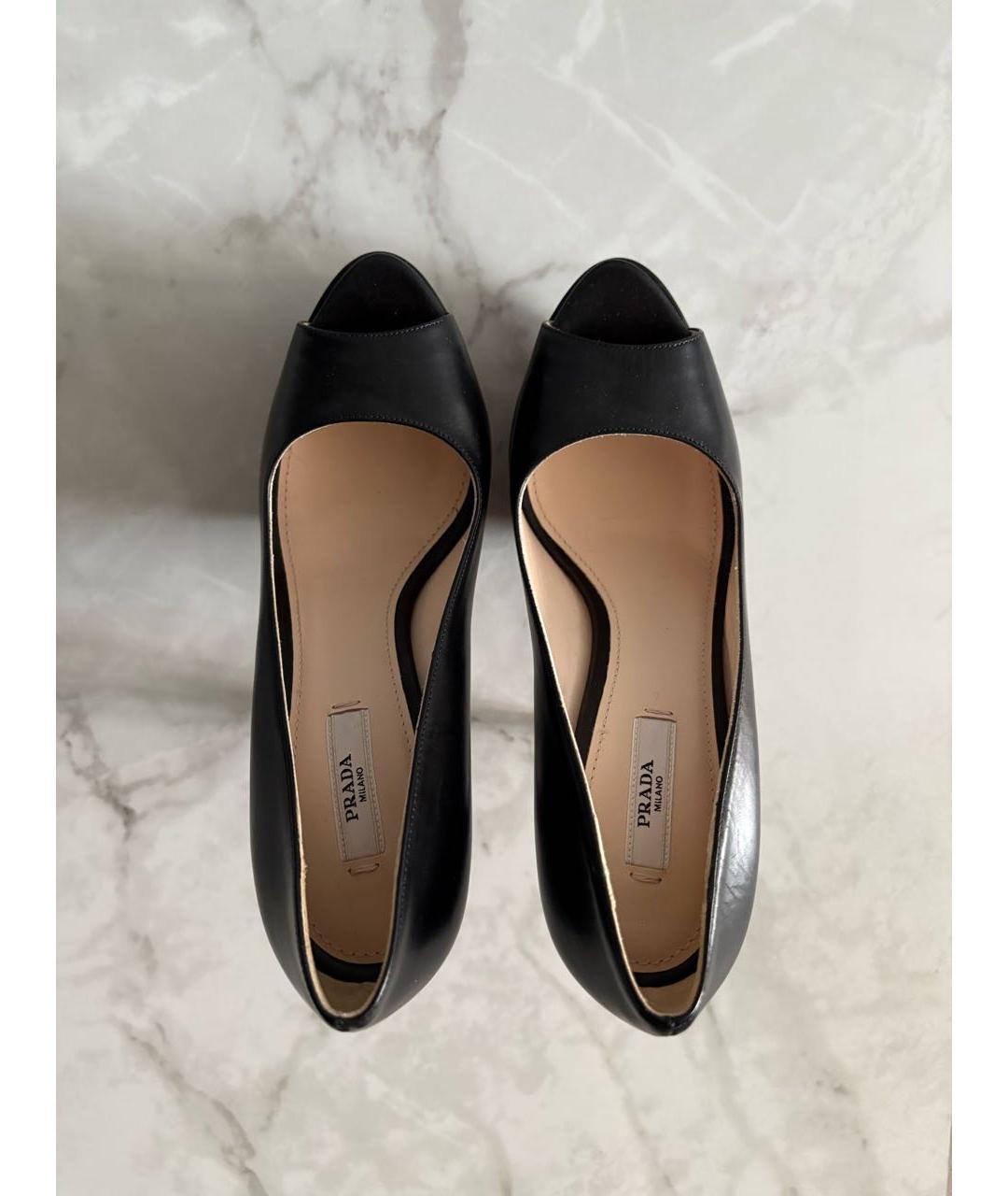 PRADA Черные кожаные туфли, фото 3