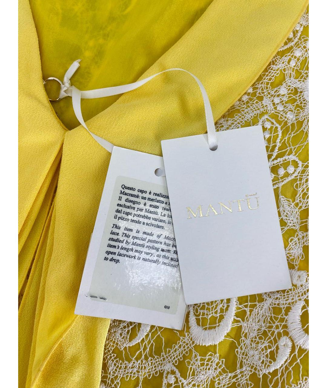 MANTU Желтое вискозное платье, фото 4
