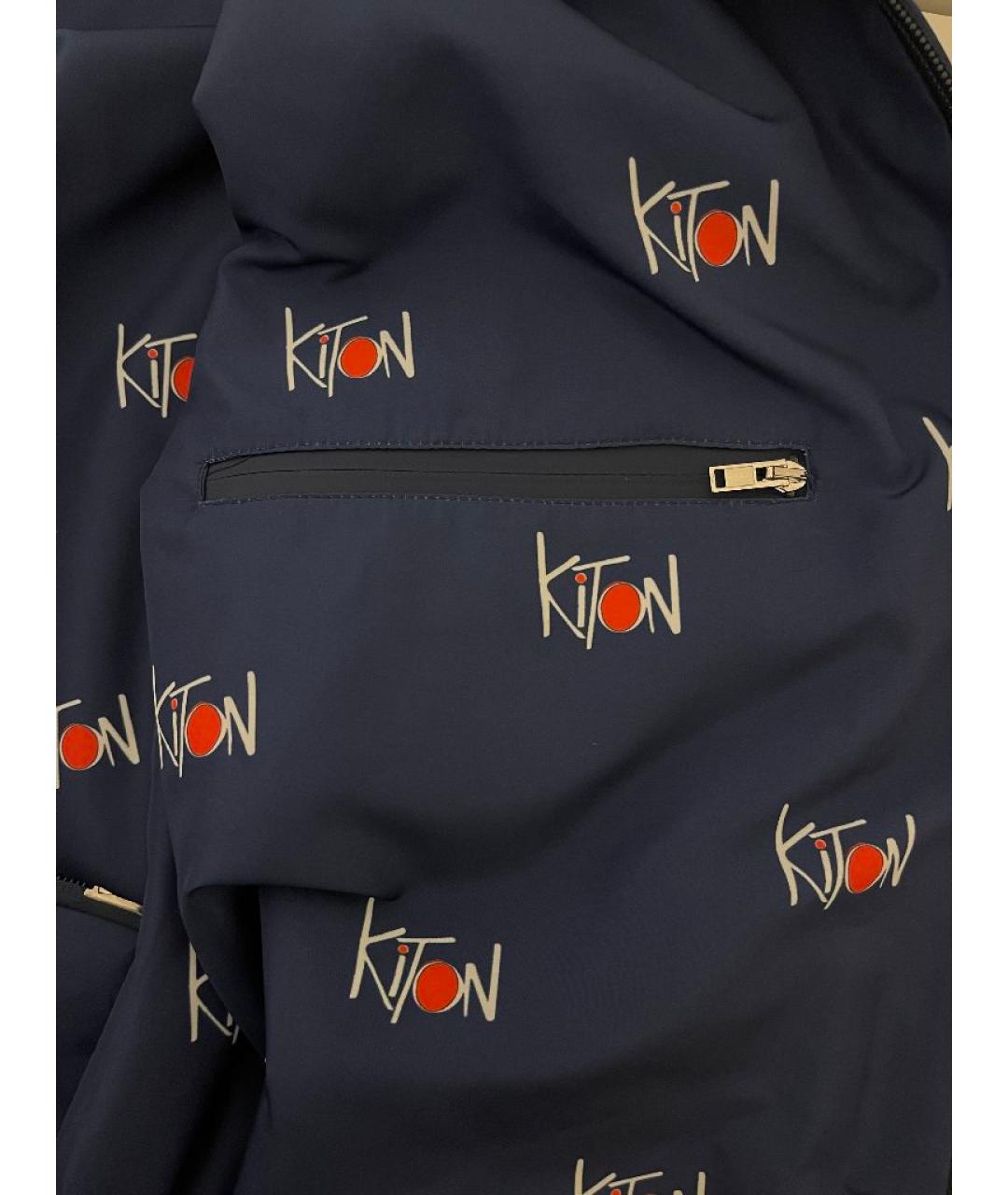 KITON Синяя полиэстеровая куртка, фото 4