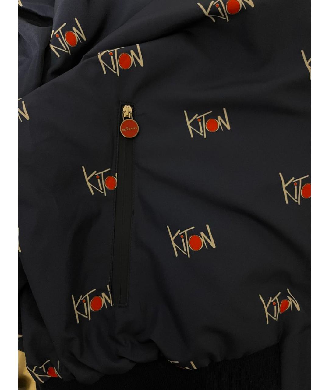 KITON Синяя полиэстеровая куртка, фото 2