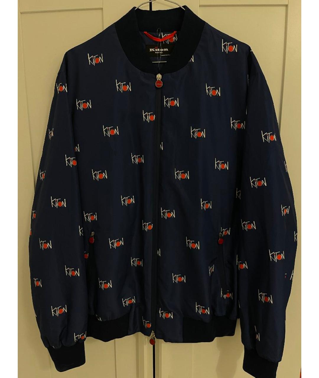 KITON Синяя полиэстеровая куртка, фото 8