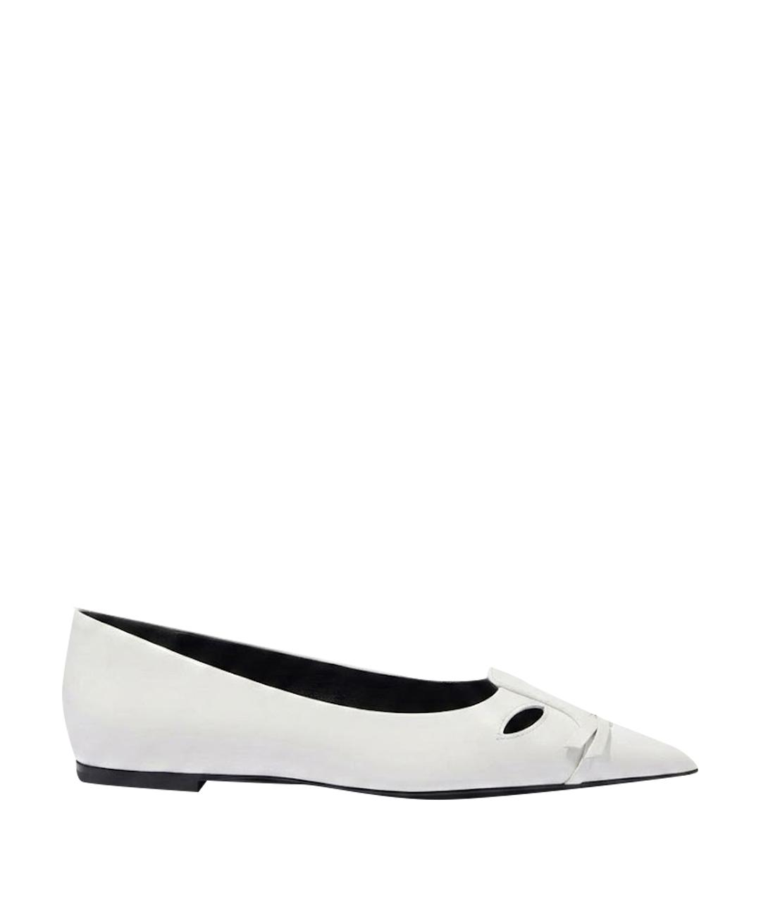 MARC JACOBS Белые балетки из лакированной кожи, фото 1