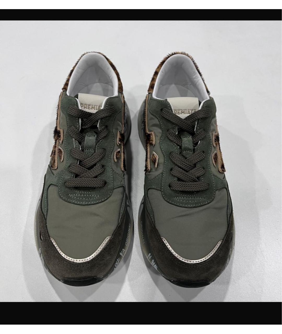 PREMIATA Зеленые текстильные кроссовки, фото 3