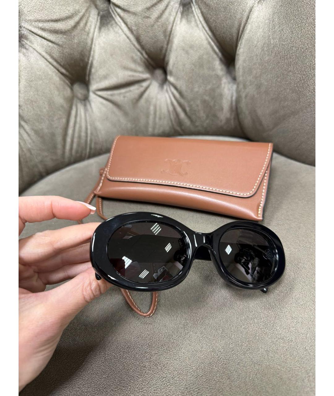 CELINE Черные пластиковые солнцезащитные очки, фото 3