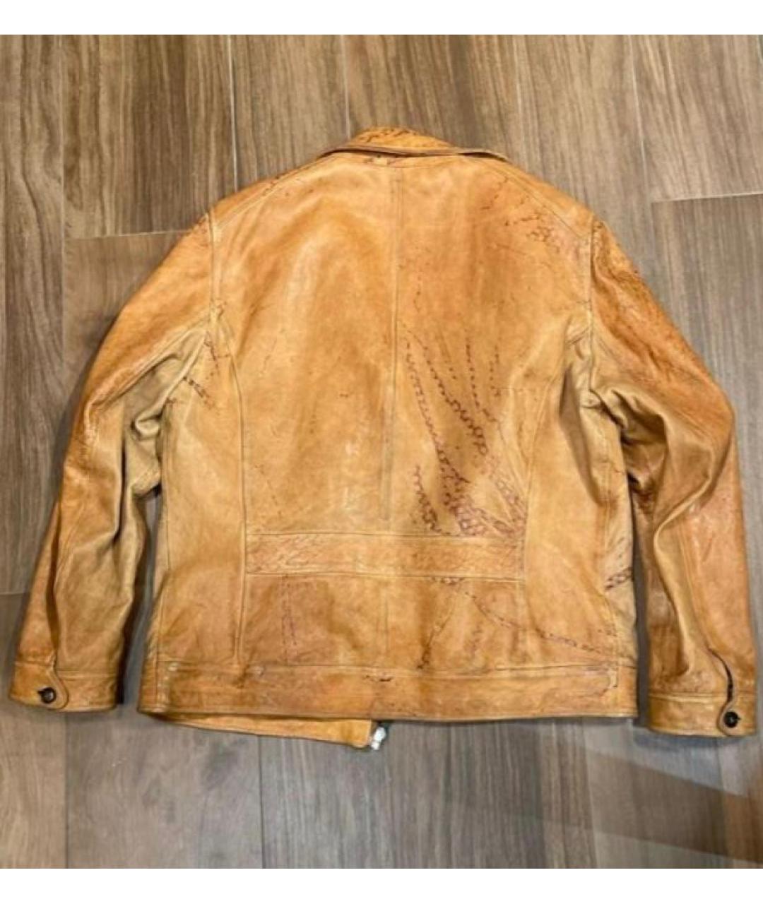 DOLCE&GABBANA Коричневая кожаная куртка, фото 2