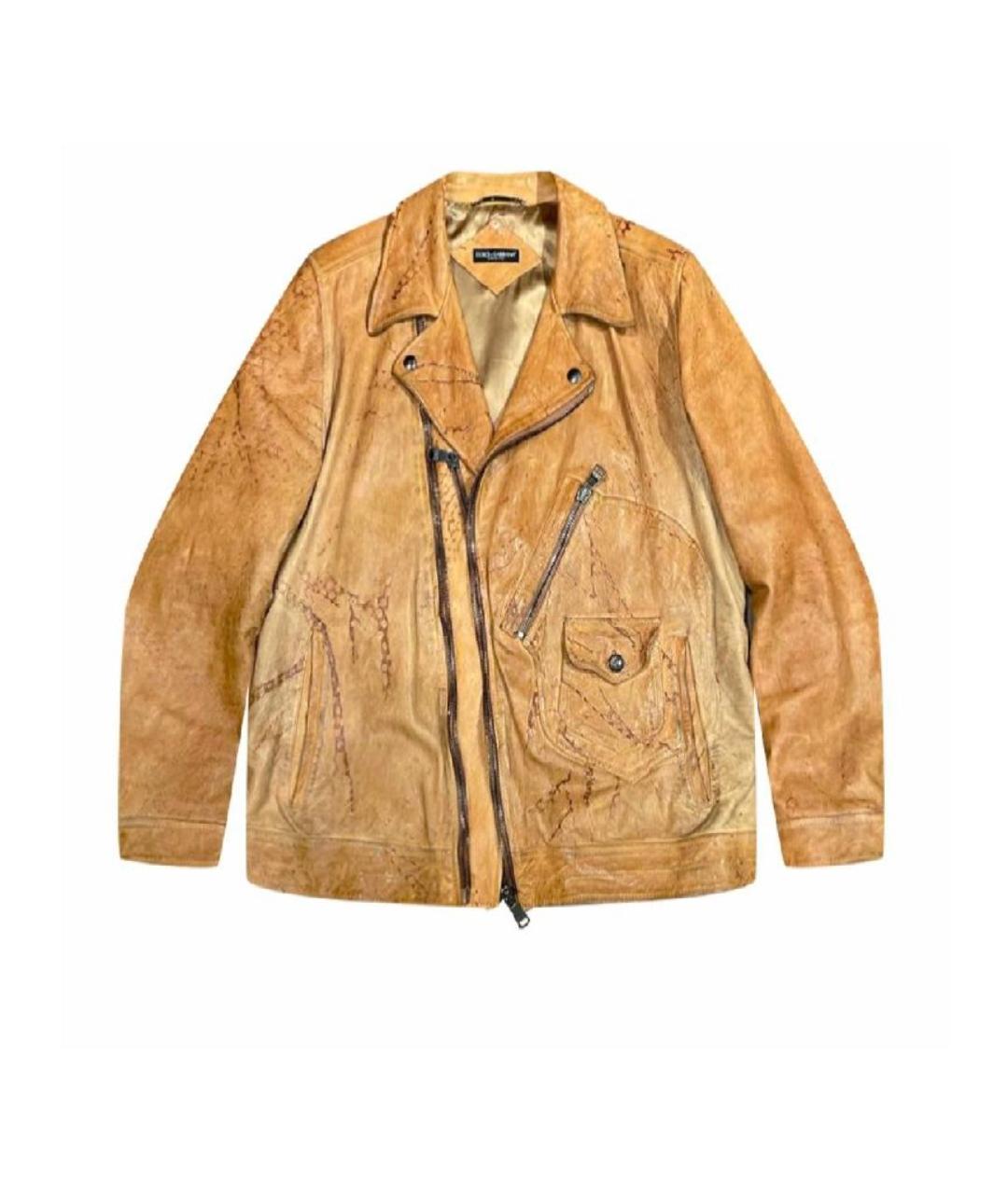 DOLCE&GABBANA Коричневая кожаная куртка, фото 8