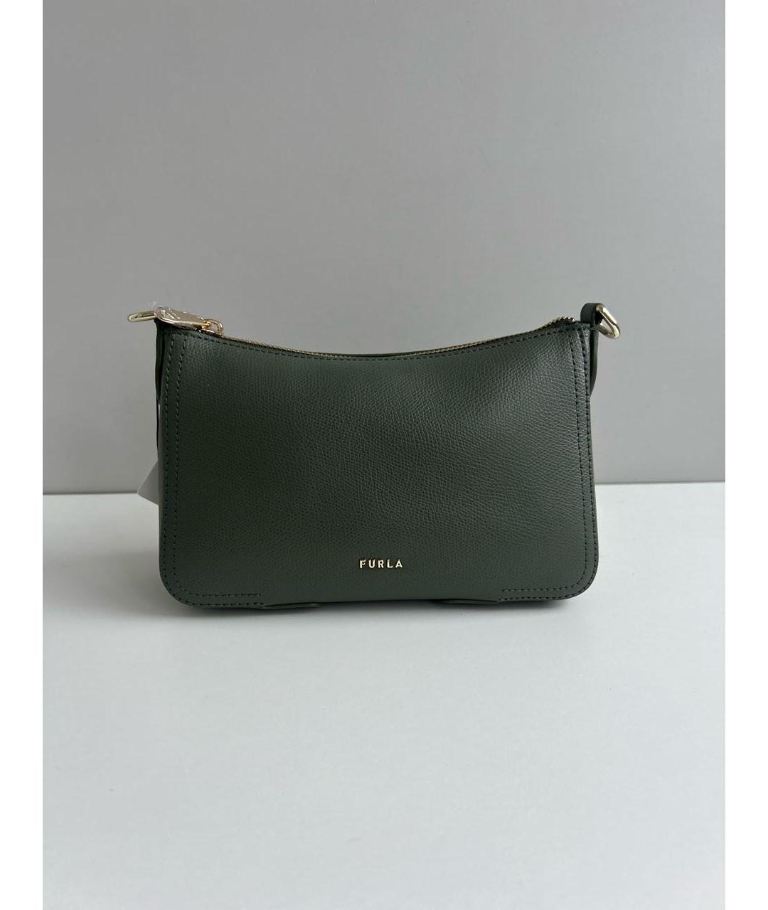 FURLA Хаки кожаная сумка через плечо, фото 7